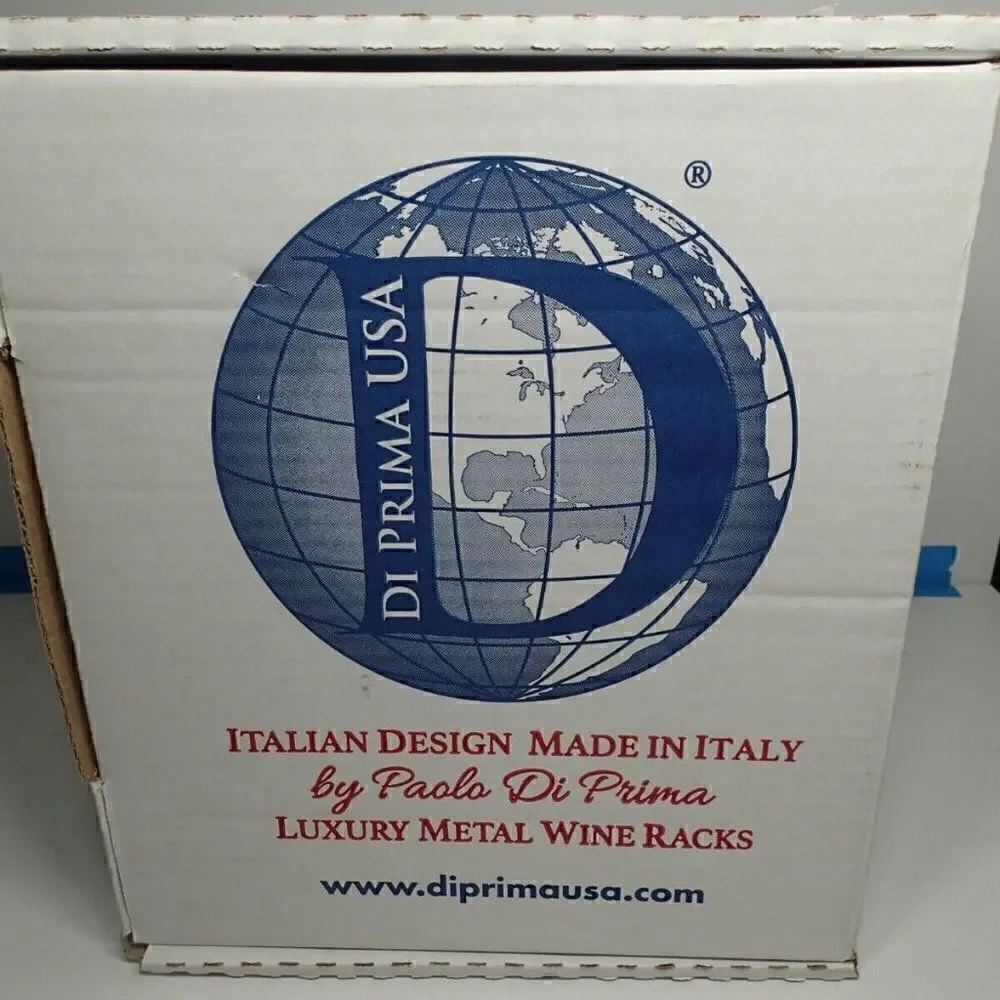 DI PRIMA USA Wine Rack Freestanding Tabletop Solid Steel Brown Made in Italy